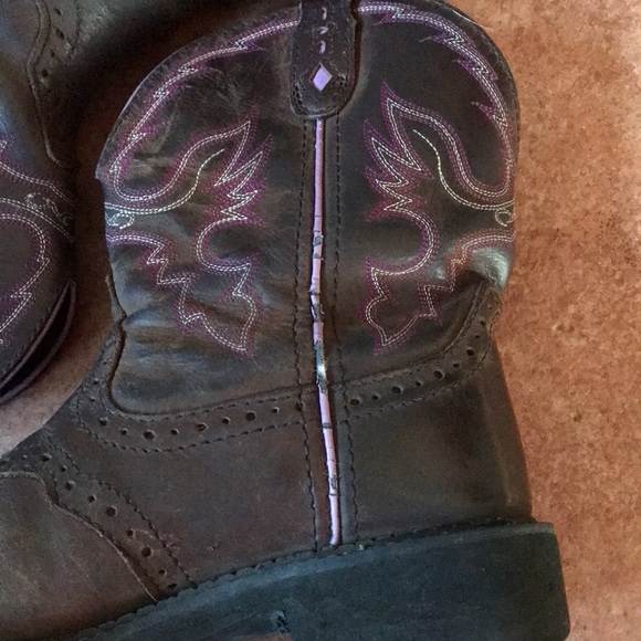 JUSTIN LEATHER BOOTS SIZE 6.5B - Picture 10 of 16